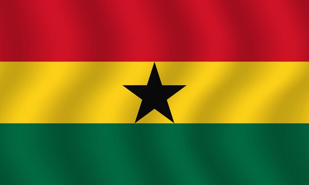 Flat Illustration of Ghana national flag