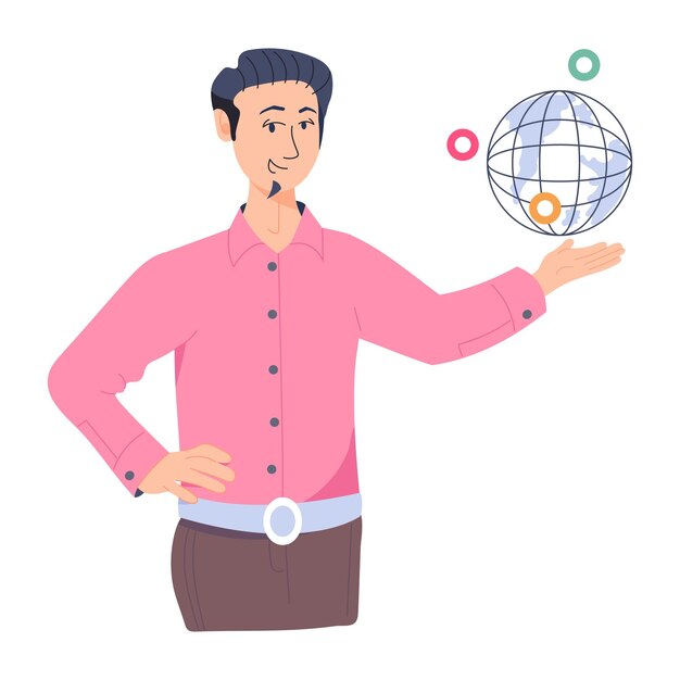 A flat illustration of global employee