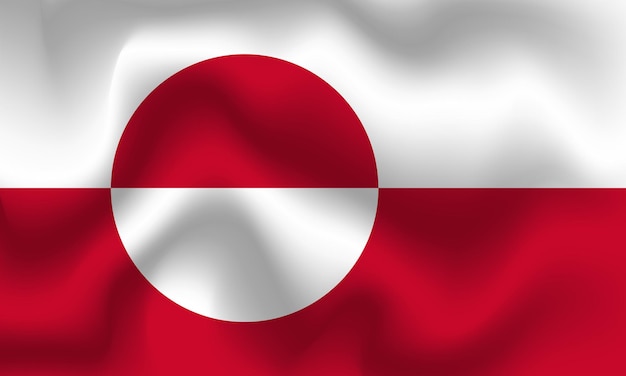flat illustration of greenland national flag