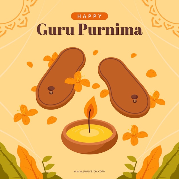 Vector flat illustration for guru purnima worship