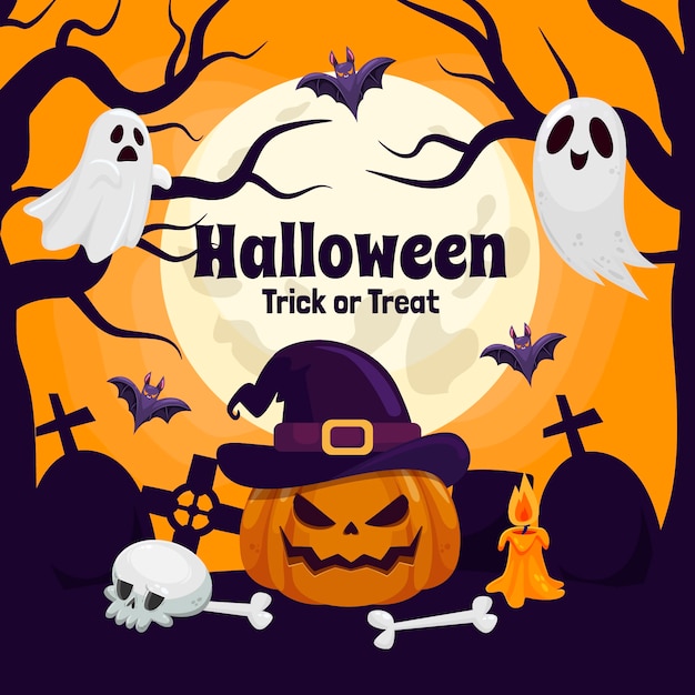 Vector flat illustration for halloween celebration