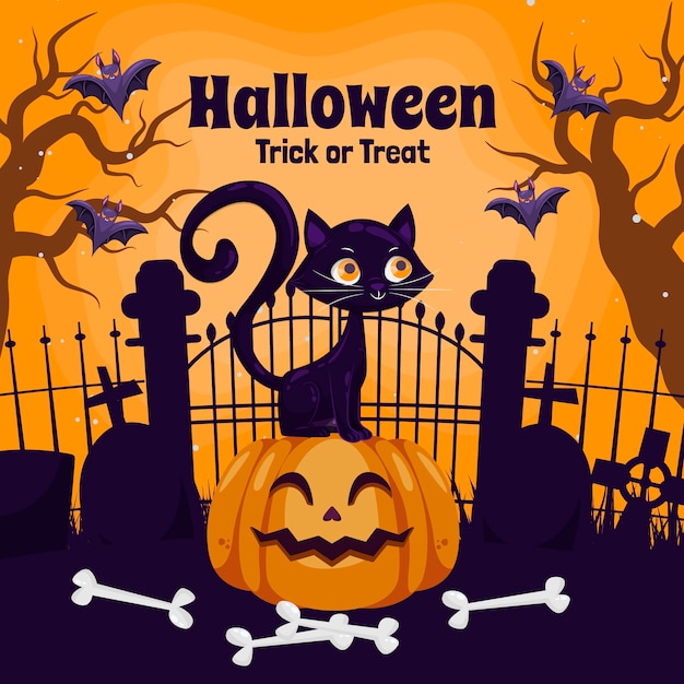 Vector flat illustration for halloween celebration