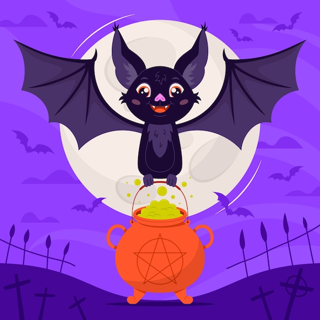 ハロウィーンのお祝いのフラットの図
