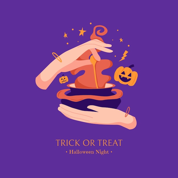 Flat illustration for halloween celebration