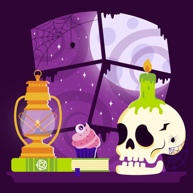 Illustrazione piatta per la celebrazione di Halloween