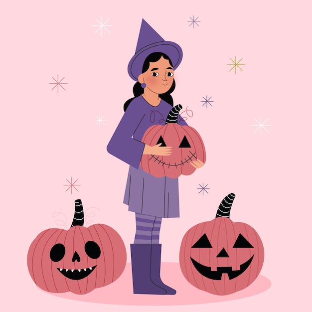 Плоская иллюстрация для празднования хэллоуина