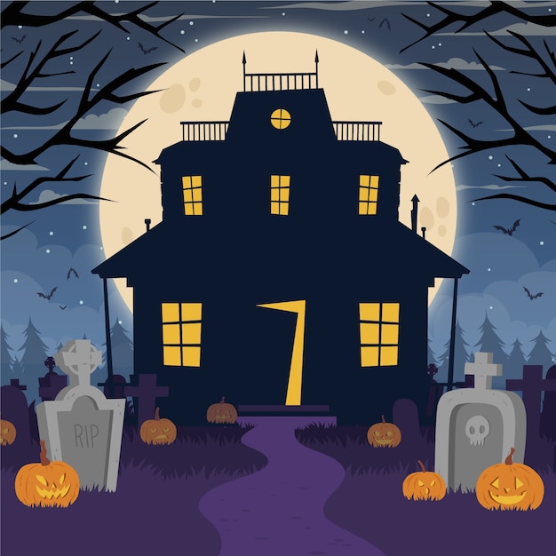 Vector flat illustration for halloween celebration