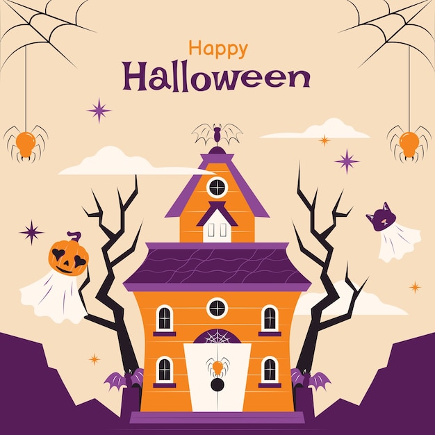 Flat illustration for halloween season celebration