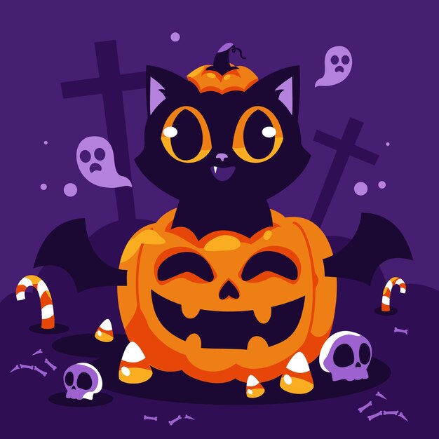 Flat illustration for halloween season