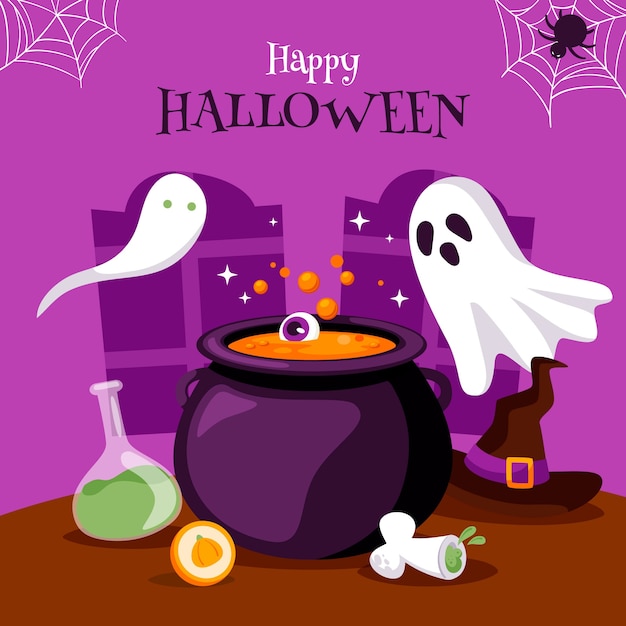 Vector flat illustration for halloween season