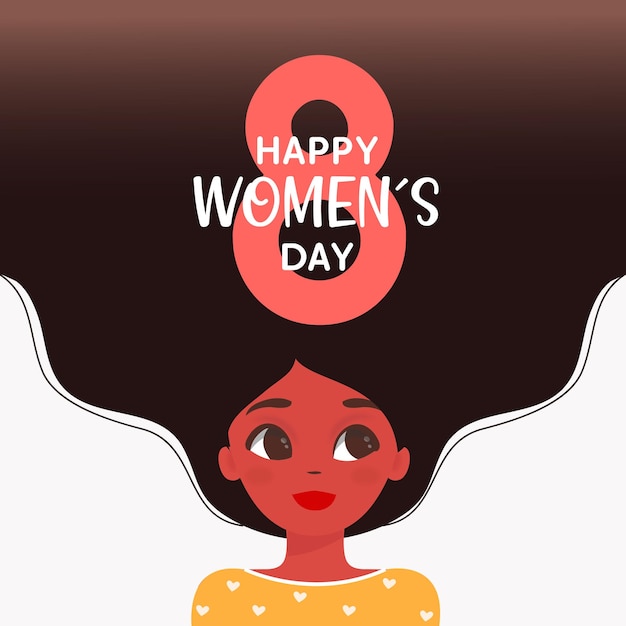 Flat illustration happy womens day premium  vector