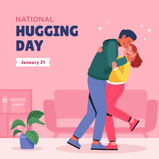 Vector flat illustration for hug day celebration