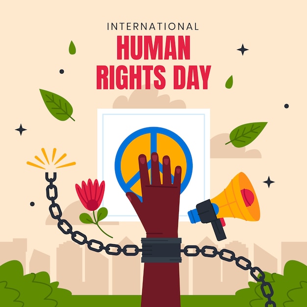 Flat illustration for human rights day celebration