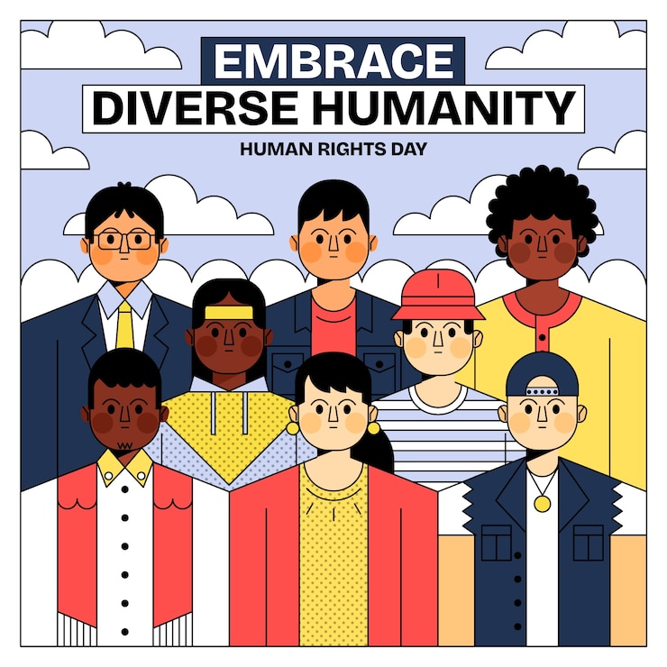Vector flat illustration for human rights day