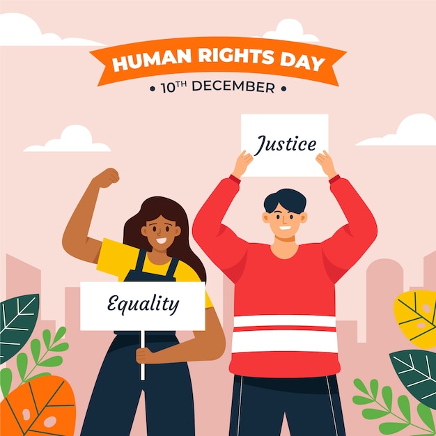 Vector flat illustration for human rights day