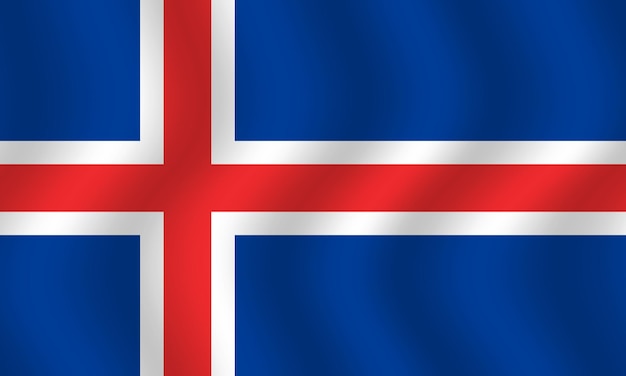 Flat Illustration of Iceland National flag