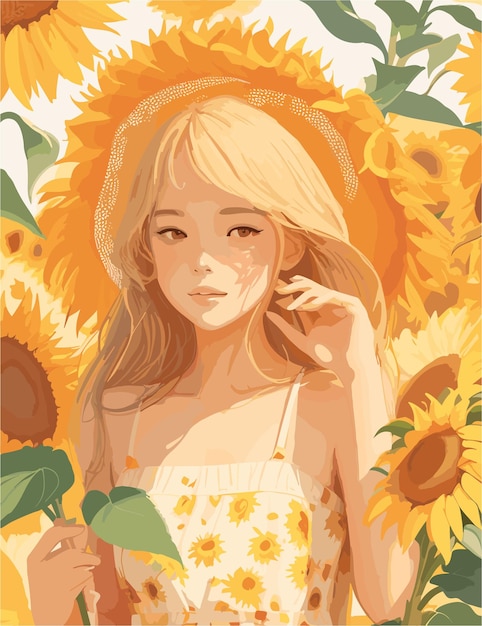 a flat illustration inspired by summer season and cozy vibes