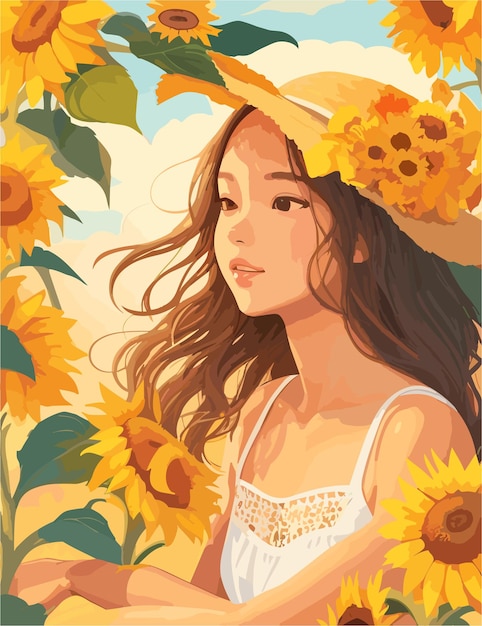 A flat illustration inspired by summer season and cozy vibes