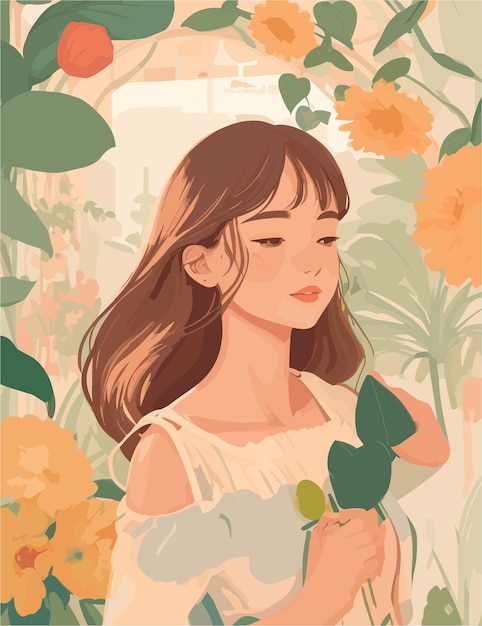 a flat illustration inspired by summer season and cozy vibes