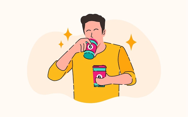 国際コーヒーデーを祝うためのイラスト
