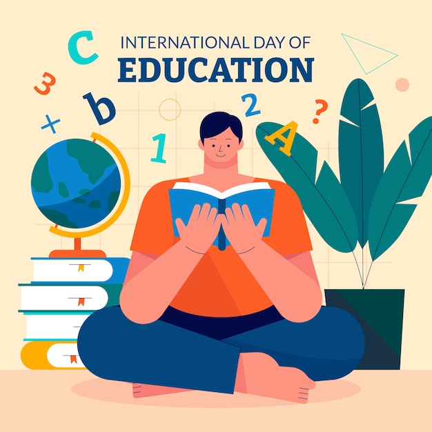 Vector flat illustration for international day of education celebration