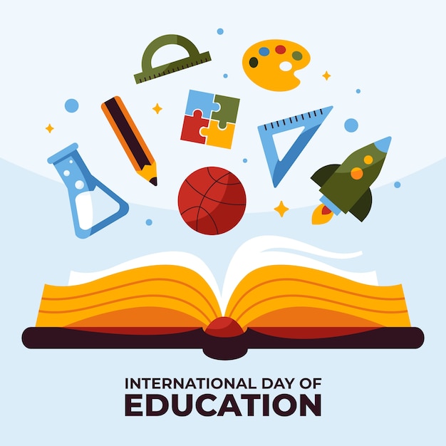 Vector flat illustration for international day of education