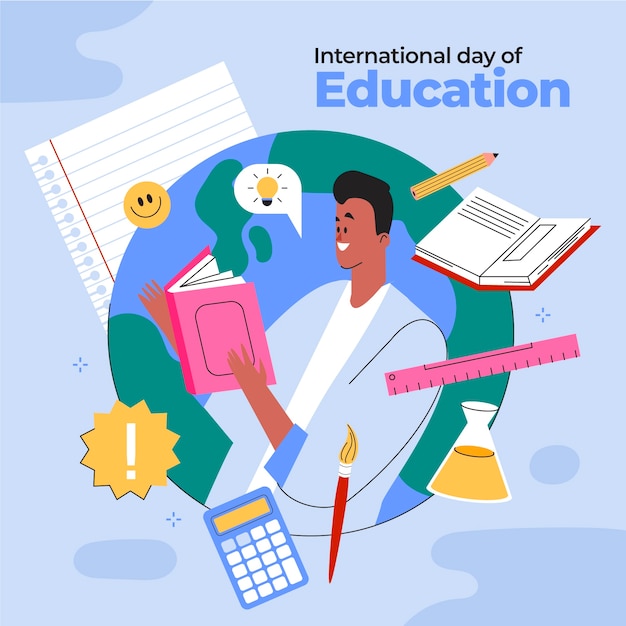 Vector flat illustration for international day of education