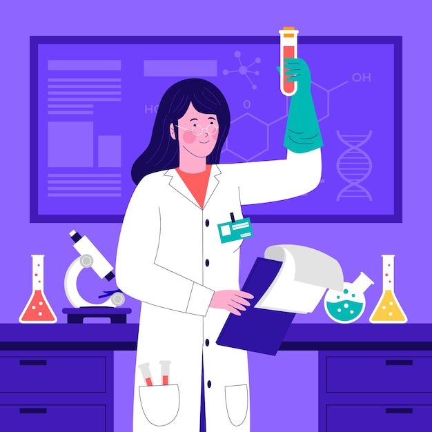 Flat illustration for international day of women and girls in science