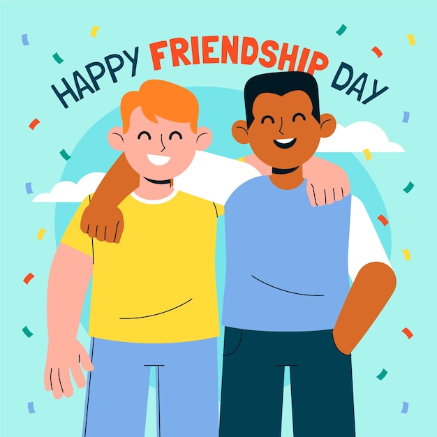 Flat illustration for international friendship day celebration