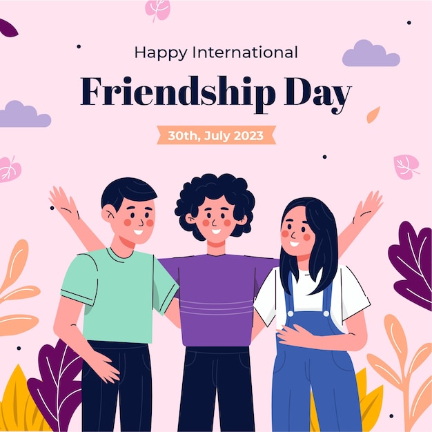 Vector flat illustration for international friendship day celebration