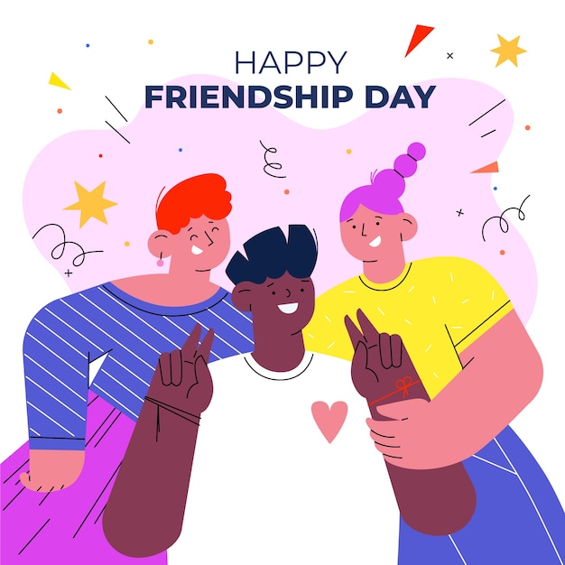 Flat illustration for international friendship day celebration