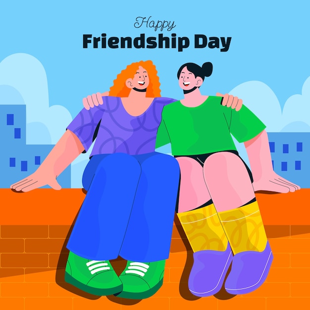 Vector flat illustration for international friendship day celebration