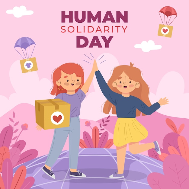 Flat illustration for international human solidarity day