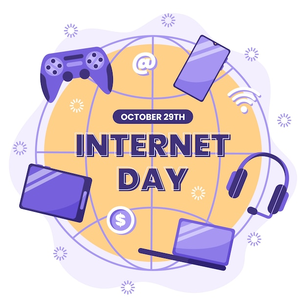 Flat illustration for international internet day celebration