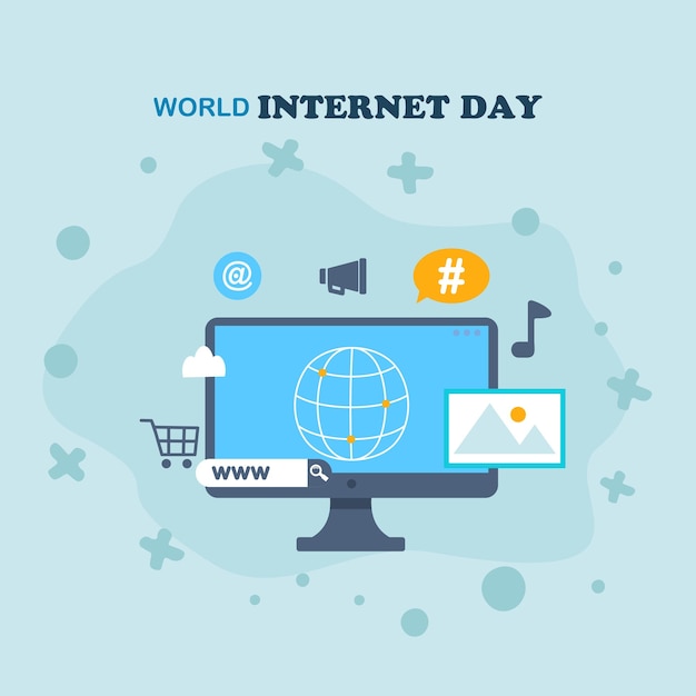 Flat illustration for international internet day celebration