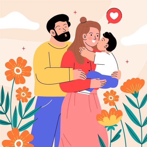 Vector flat illustration for international kissing day celebration