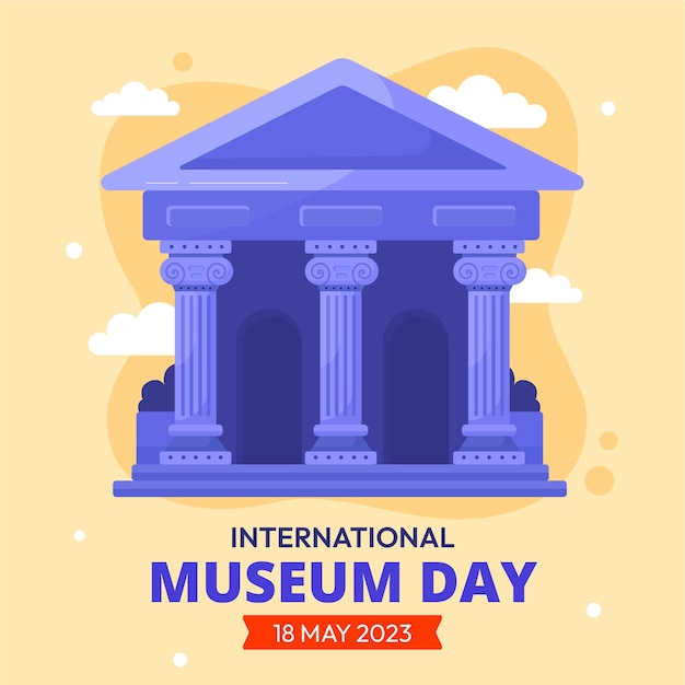 Flat illustration for international museum day celebration