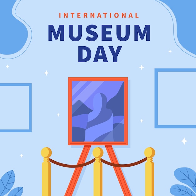 Vector flat illustration for international museum day celebration