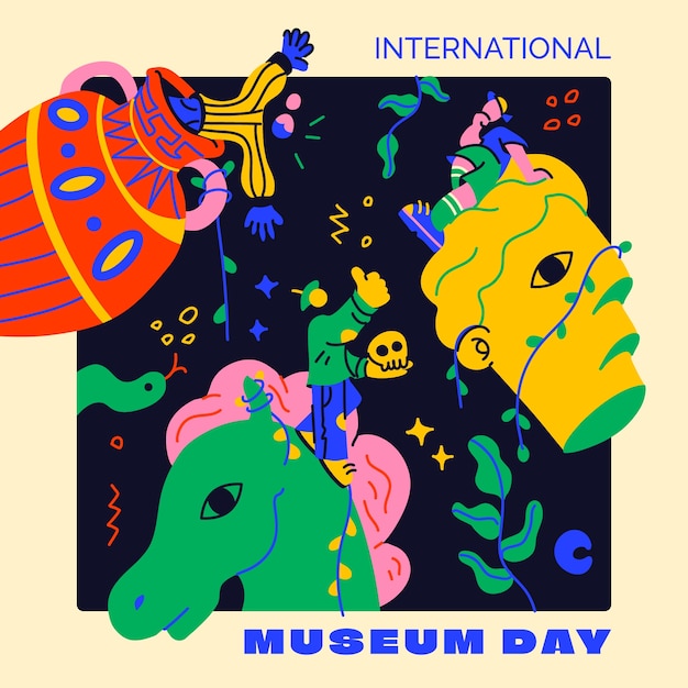 Flat illustration for international museum day