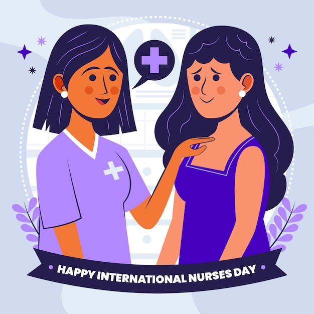 Flat illustration for international nurses day celebration