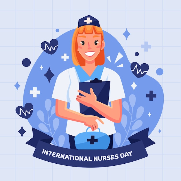 Vector flat illustration for international nurses day celebration