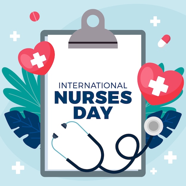 Flat illustration for international nurses day celebration