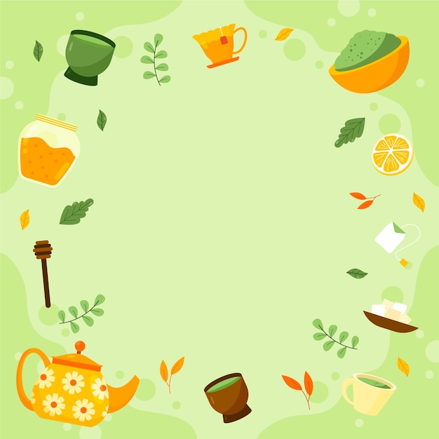 flat illustration for international tea day awareness