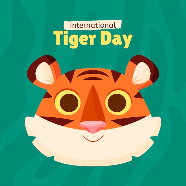 Flat illustration for international tiger day awareness