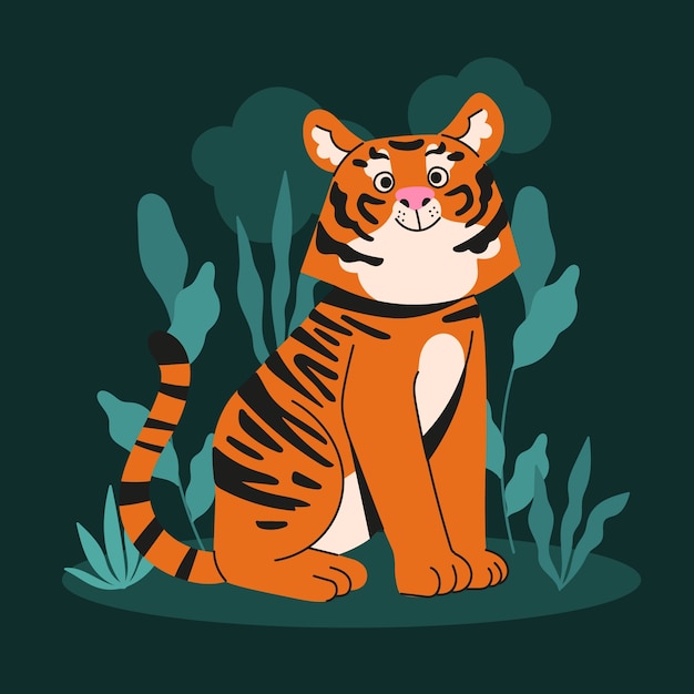 Vector flat illustration for international tiger day awareness