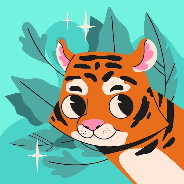 Flat illustration for international tiger day awareness