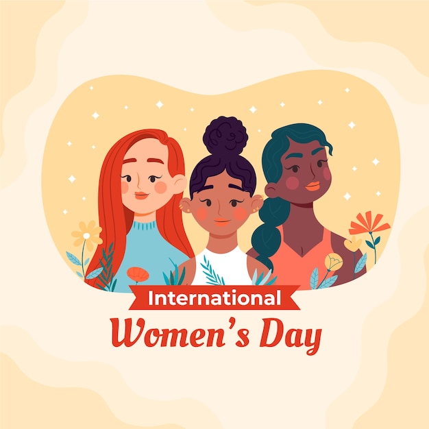 Flat illustration for international women's day celebration