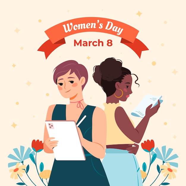 flat illustration for international women's day celebration