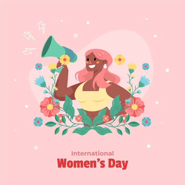 Flat illustration for international women's day celebration