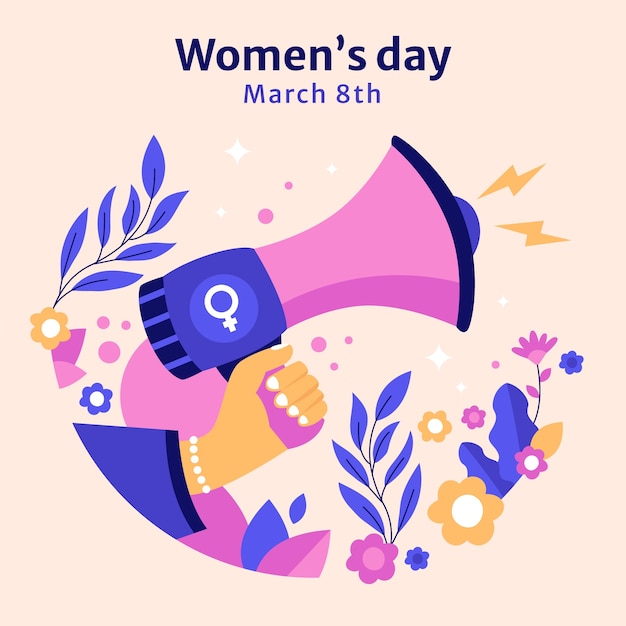 Vector flat illustration for international women's day celebration